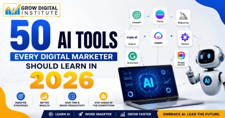 50 AI Tools Every Digital Marketer Should Learn in 2026