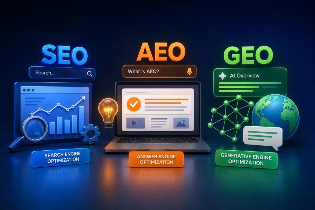 SEO vs AEO vs GEO